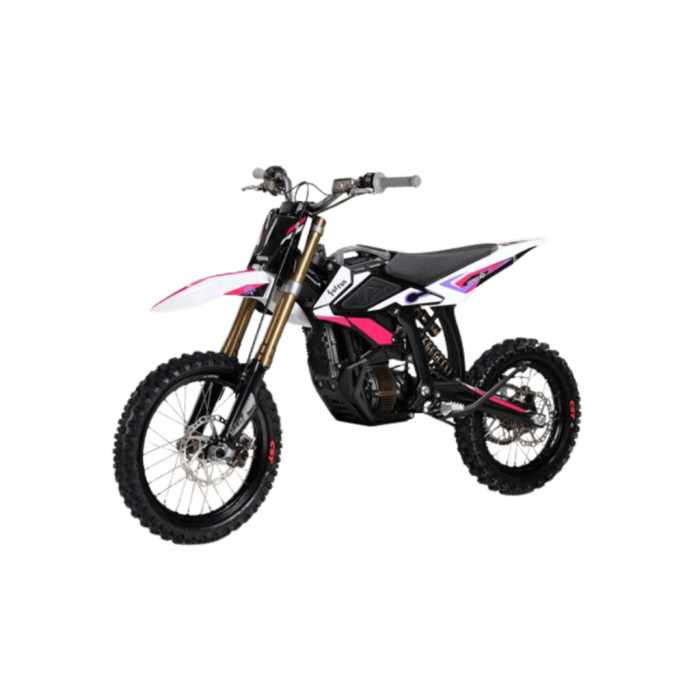 Black and pink Sur-Ron Hyper Bee